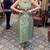 Green pure cotton mirror work bandhani printed kurta set