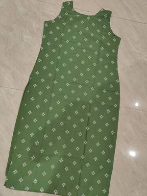 Green pure cotton mirror work bandhani printed kurta set 5