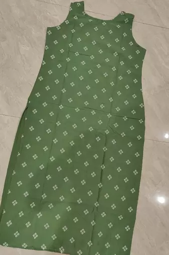 Green pure cotton mirror work bandhani printed kurta set