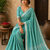 Blue Color Jacquard Weaving Work Georgette Saree