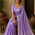 Lavender Color Jacquard Weaving Work Georgette Saree