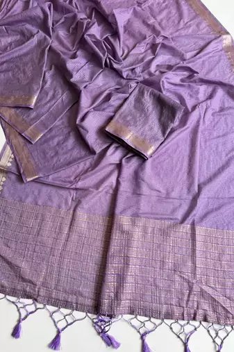 Lavender Color Jacquard Weaving Work Georgette Saree