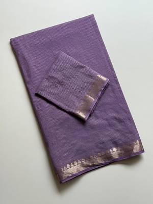 Lavender Color Jacquard Weaving Work Georgette Saree 4