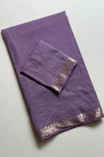 Lavender Color Jacquard Weaving Work Georgette Saree