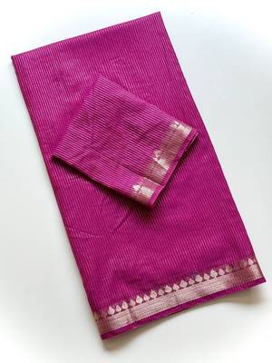 Pink Color Jacquard Weaving Work Georgette Saree 4