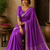 Purple Color Jacquard Weaving Work Georgette Saree