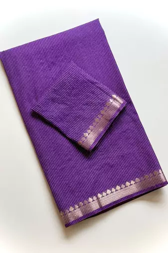 Purple Color Jacquard Weaving Work Georgette Saree