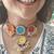  handcrafted multicolour fabric kundan & pearl coin choker set