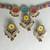  handcrafted multicolour fabric kundan & pearl coin choker set