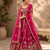 rani pink color Multi Thread and Dori and Sequins work silk blend Lehenga Choli set