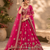 rani pink color Multi Thread and Dori and Sequins work silk blend Lehenga Choli set