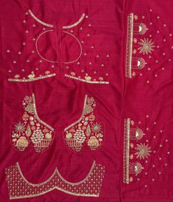 rani pink color Multi Thread and Dori and Sequins work silk blend Lehenga Choli set 5