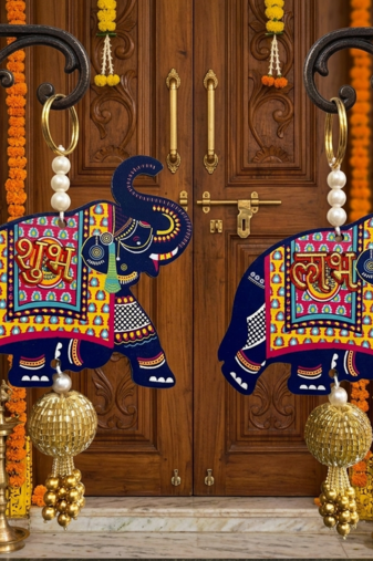 handmade multicolor door hangingtraditional decorative latkan hanging decorations (pack of 2)