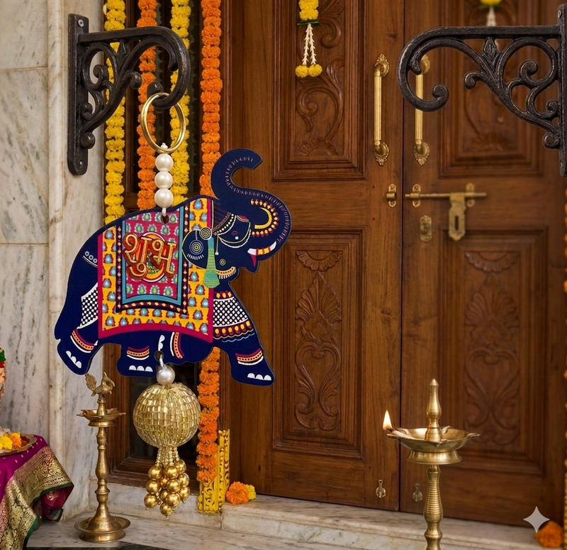 handmade multicolor door hangingtraditional decorative latkan hanging decorations (pack of 2)