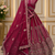 rani pink color Multi Thread and Sequins and Zari Embroidered and Crystal Beads work silk blend Lehenga Choli set