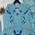 sky blue color embroidery work organza salwar suit