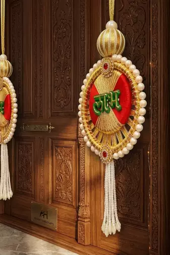decorative shubh labh moti chudi latkan hanging perfect for home decor hanging for main door decor  (pack of 2)
