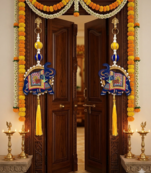 handmade elephant decorative door hanging with beads home wall hanging (pack of 2)