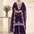 wine color sequence embroidery work georgette salwar suit