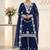 Blue Color Sequence Embroidery Work Georgette Salwar Suit
