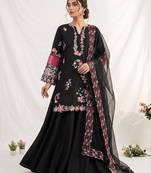 Black Color Sequence Embroidery Work Silk Blend Salwar Suit