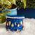  handcrafted royal blue teardrop mirror & pearl bangle stack (for both hands)