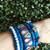  handcrafted royal blue teardrop mirror & pearl bangle stack (for both hands)