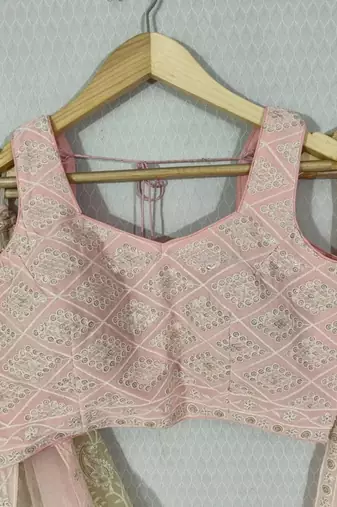 MULTICOLOR THREAD and SEQUin work GEORGETTE LEHENGA CHOLI WITH BLOUSE
