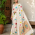 White Color Jacquard Weaving Work Georgette Saree
