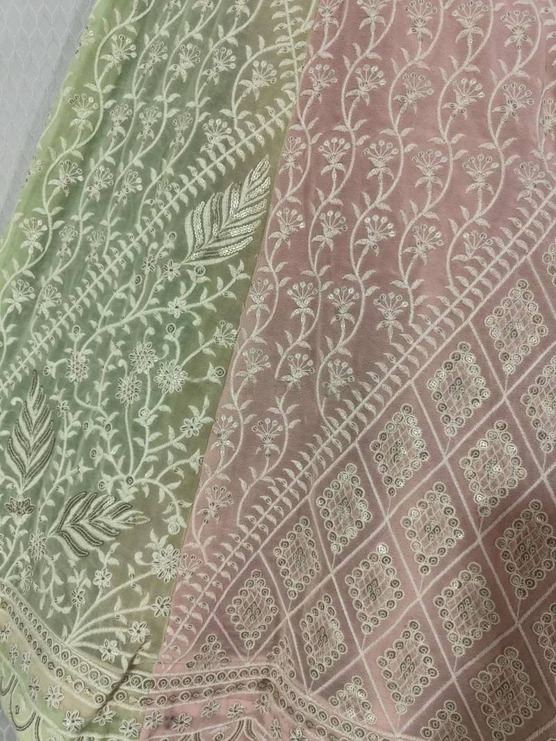 Multicolor Thread Sequin Georgette Lehenga Choli Blouse