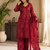 Maroon Color Sequence Embroidery Work Silk Blend Salwar Suit