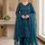 Teal Color Sequence Embroidery Work Silk Blend Salwar Suit
