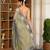 shaila  slate blue hand embroidered saree