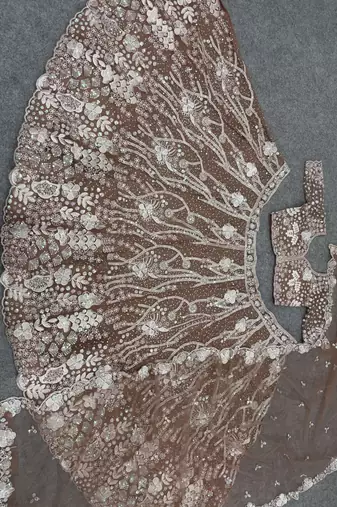Embroidered Blush Pink Lehenga Choli Set with Dupatta