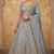  Dusty Blue Sequin Embroidered Lehenga Choli with Dupatta