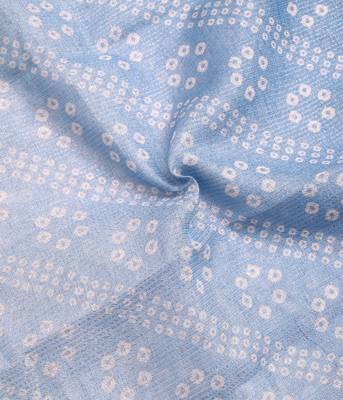 sky blue pink shimmer handloom cotton blend saree with floral print (t sfhcs327) 4