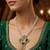 gold plated green stone pearl necklace set