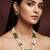 gold plated long pearl necklace set