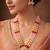 pink yellow kundan necklace set