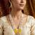 yellow beaded kundan necklace set