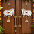 handmade cow shubh labh decorative hanging with pearl tassels traditional wall home hanging decor (pack of 2)