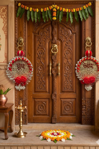 handmade multicolor hangingtraditional wall hanging decorative latkan hanging decorations (pack of 2)