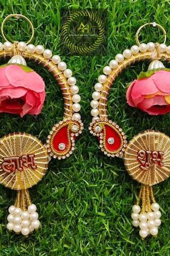 decorative shubh labh moti chudi peony hanging perfect for home decorhandmade toran for main door decor (pack of 2)