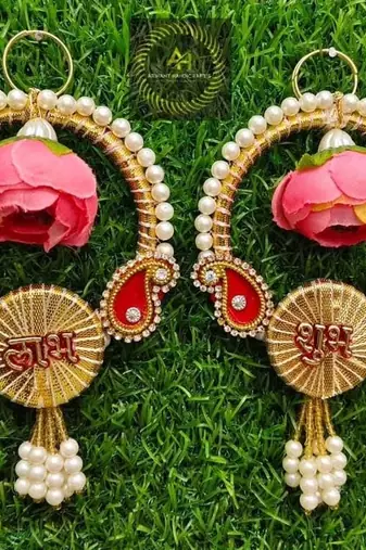decorative shubh labh moti chudi peony hanging perfect for home decorhandmade toran for main door decor (pack of 2)