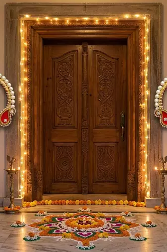 decorative shubh labh moti chudi peony hanging perfect for home decorhandmade toran for main door decor (pack of 2)