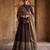 Deep Brownn Designer Embroidered Border Lehenga Choli with Full Sleeve Blouse & Dupatta