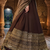 Deep Brownn Designer Embroidered Border Lehenga Choli with Full Sleeve Blouse & Dupatta