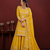 Yellow chinon silk sequence embriordered sharara suit
