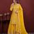 Yellow chinon silk sequence embriordered sharara suit
