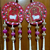 handmade shubh labh floral hanging with beads decorative tassels festive home hanging (pack of 2)